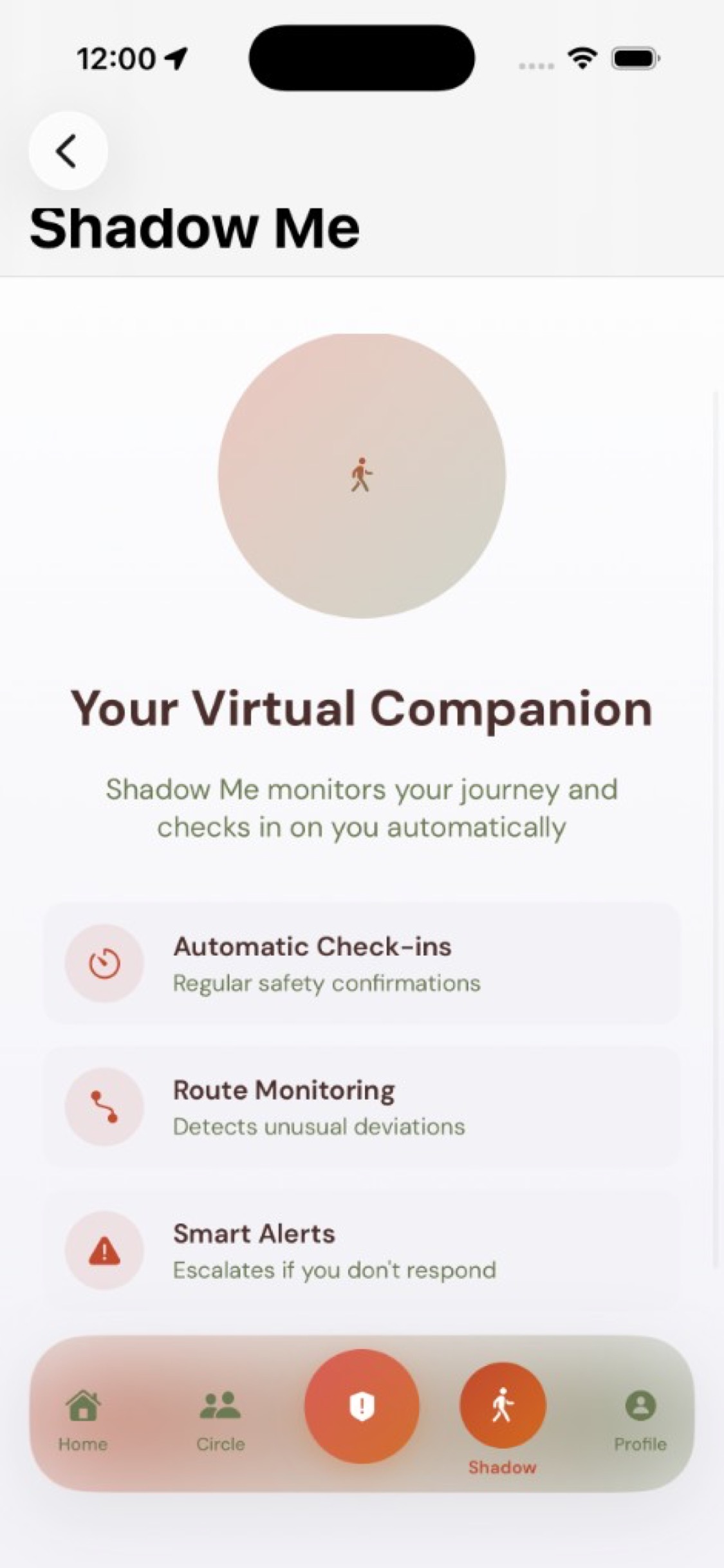 SheHerd app - Shadow Me, your virtual companion